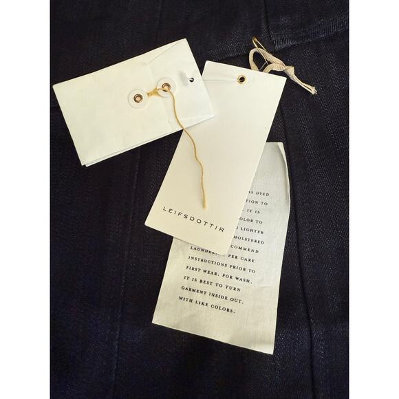 NWT Anthropologie Leifsdottir Gold Button Military Denim Mini Skirt Sz 6 - Picture 9 of 10